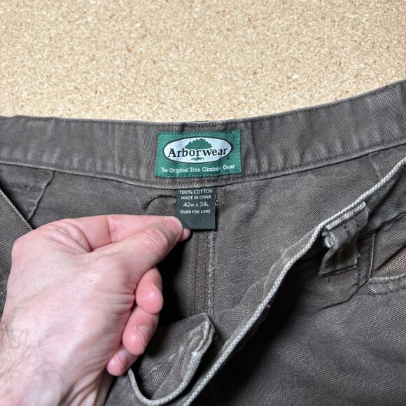Arborwear Cedar Flex Tree Pants 42x34 Fits 38x33 Brown Company Embroidery E2 - Picture 2 of 10